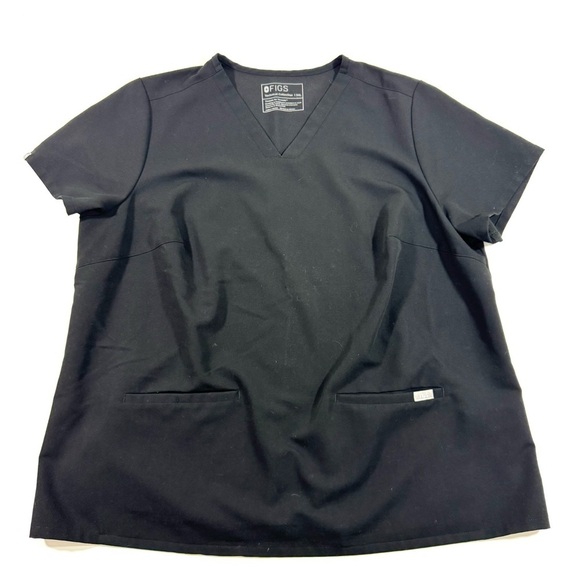 Figs Other - Figs Casma Three Pocket Scrub Top Black Medical Uniform